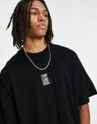 Topman Extreme Oversize T-shirt With High Build Future Formats Print In Black