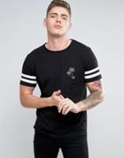 Brooklyn Supply Co Embroidery Palm College Sleeve T-shirt - Black