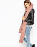 Asos Oversized Ultra Fluffy Scarf - Pink