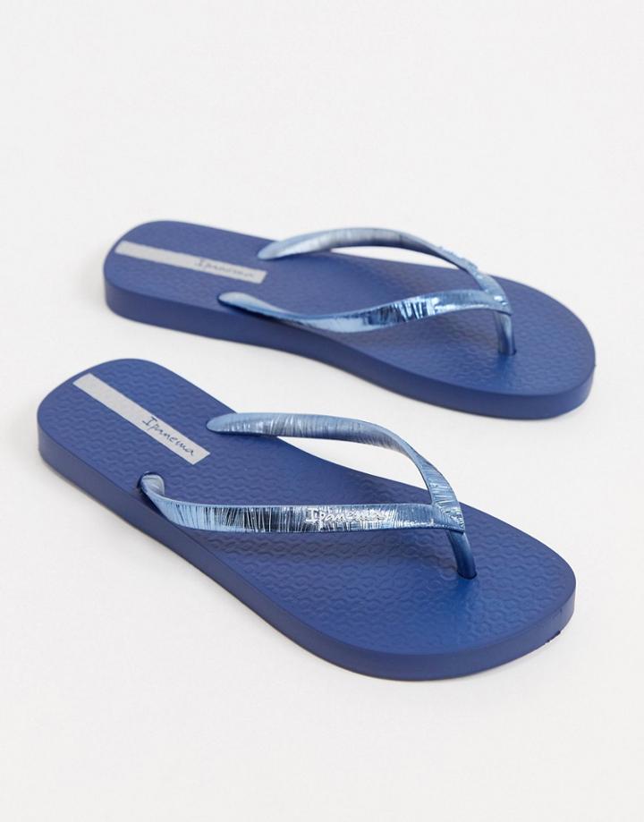 Ipanema Glam Flip Flops In Navy