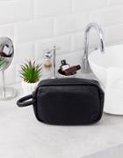 Burton Menswear Faux Leather Toiletry Bag In Black - Black
