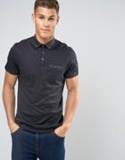 Ted Baker Textured Polo Shirt With Jersey Collar - Gray