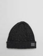 Jack & Jones Beanie In Cable Knit - Gray