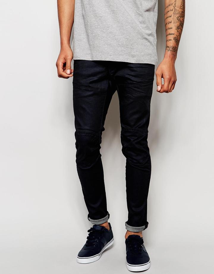 G-star Jeans 5620 Elwood 3d Super Slim Fit Stretch Overdye In Blue - Saru Blue