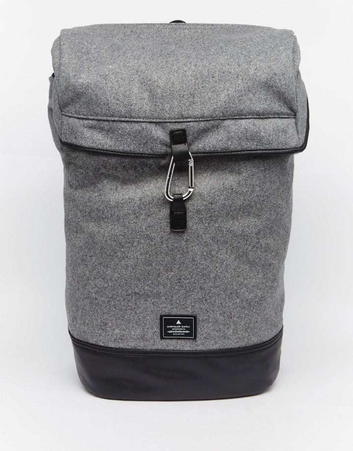 Asos Backpack In Gray Melton - Gray