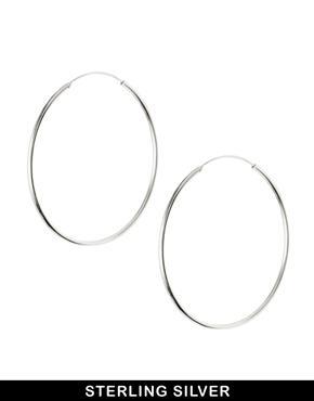 Asos Sterling Silver 60mm Hoop Earrings - Silver
