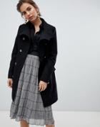 B.young Military Button Wool Coat - Black