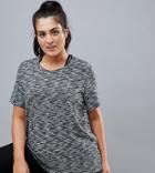 Nola Space Dye Tee With Side Split - Black