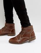New Look Military Lace Up Boots In Brown - Tan
