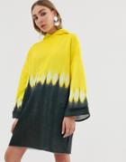 Asos Design Mini Tie Dye Hoodie Sweat Dress - Multi