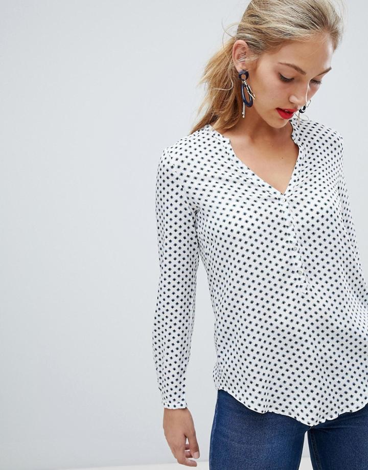 Esprit Ditsy Print Blouse - White