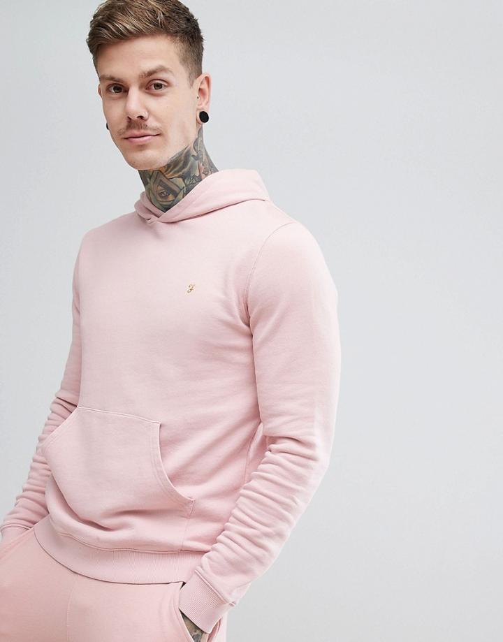 Farah Clerkenwell Slim Fit Hooded Sweat In Pink - Pink