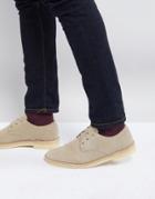 Clarks Suede Desert Crosby Shoes In Stone - Stone
