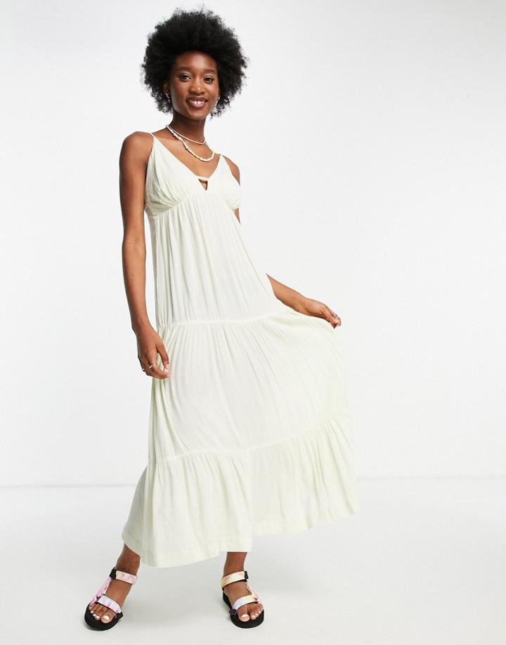 Miss Selfridge Trapeze Maxi Dress In Sage-green