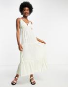 Miss Selfridge Trapeze Maxi Dress In Sage-green