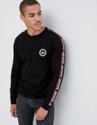 Hype Long Sleeve T-shirt With Taped Logo - Gray