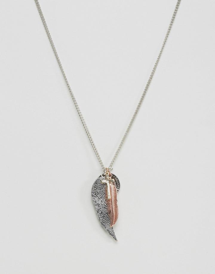 Asos Necklace With Mix Pendant - Gold