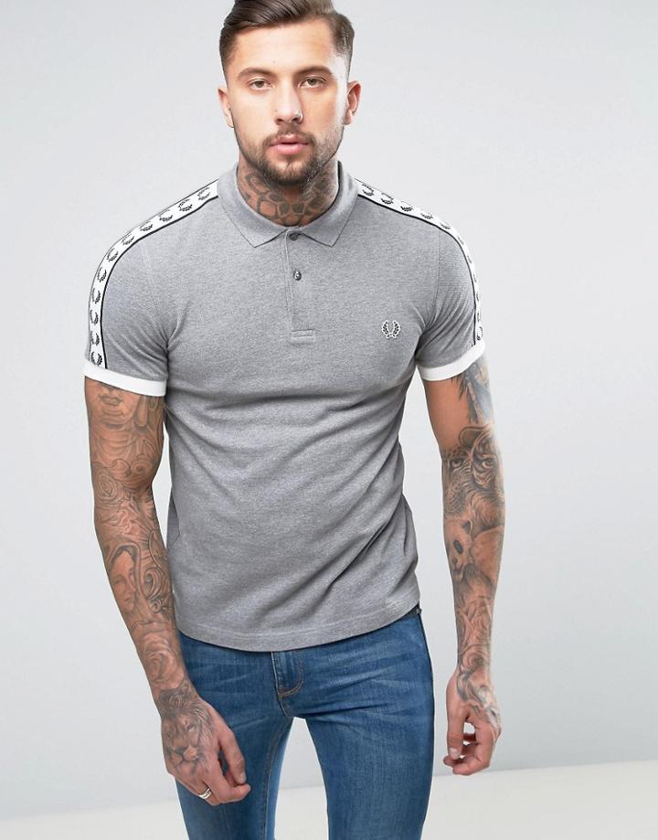 Fred Perry Sports Authentic Slim Fit Polo Shirt In Gray Marl - Gray