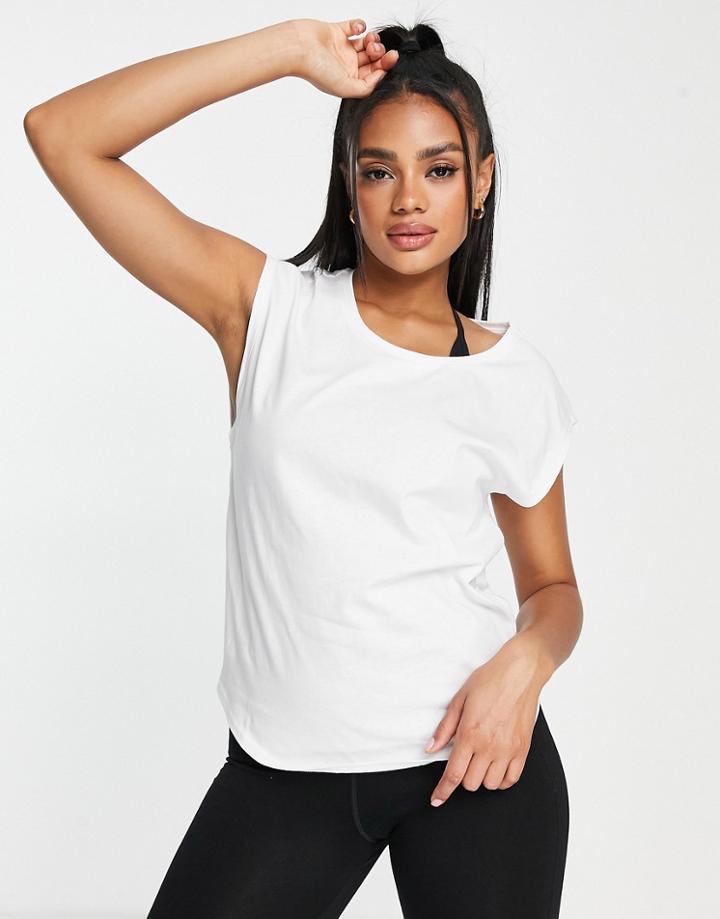 Asos 4505 Scoop Neck T-shirt-white