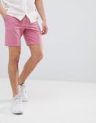 Asos Slim Mid Length Smart Shorts In Rose Pink - Pink