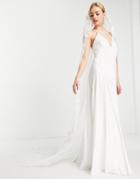 Asos Edition Floral Embroidered Wedding Veil In Ivory-white