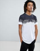 Criminal Damage T-shirt In White With Baroque Panel - White