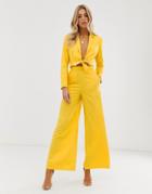 Asos Design Extreme High Waist Suit Pants-yellow