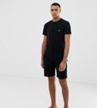 Emporio Armani Logo Pyjama Shorts Set In Black - Black