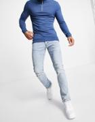 Jack & Jones Intelligence Glenn Slim Jeans With Rips In Light Blue-blues