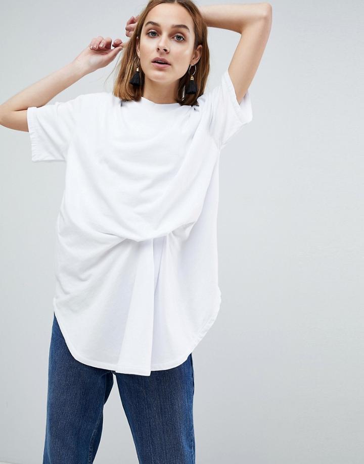 Asos White 100% Organic Cotton Minimal Tuck T-shirt - White