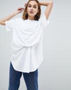 Asos White 100% Organic Cotton Minimal Tuck T-shirt - White