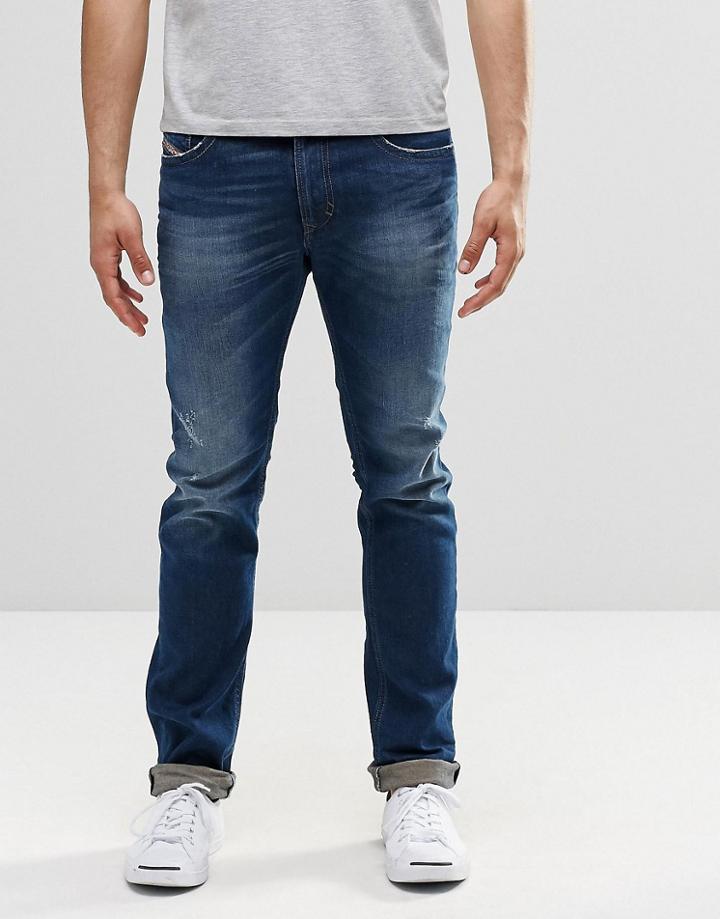 Diesel Thavar Slim Jeans 853u Dark Blasted - Dark Wash