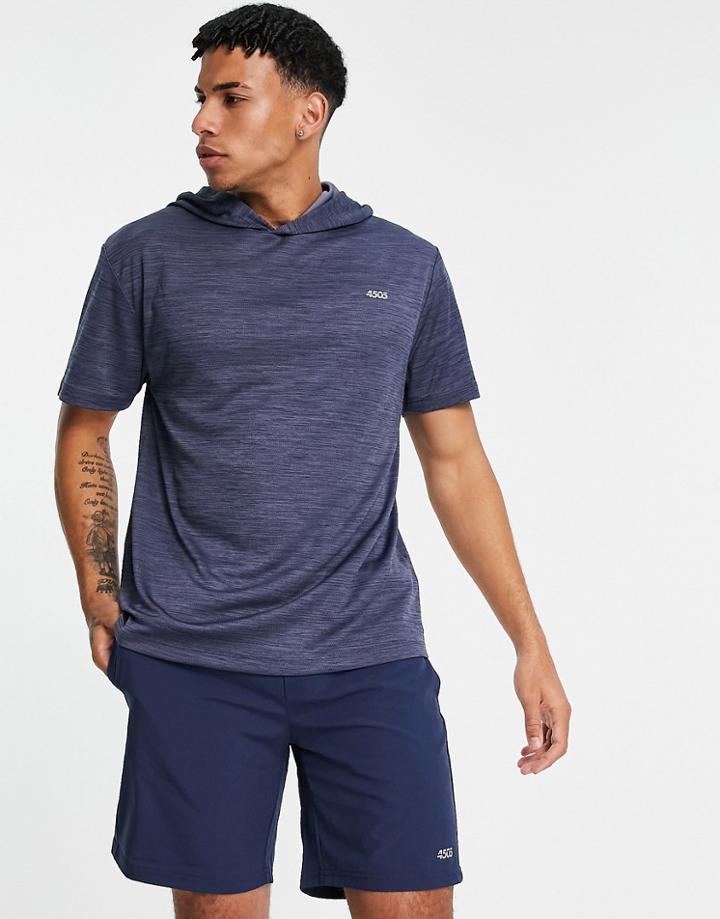 Asos 4505 Easy Fit Training T-shirt With Hood-navy