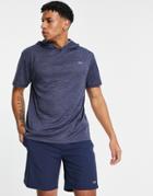 Asos 4505 Easy Fit Training T-shirt With Hood-navy