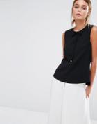 Ted Baker Natalle Sleeveless Crepe Top With Bow Front - Black