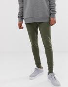 Asos Design Skinny Sweatpants In Khaki-green