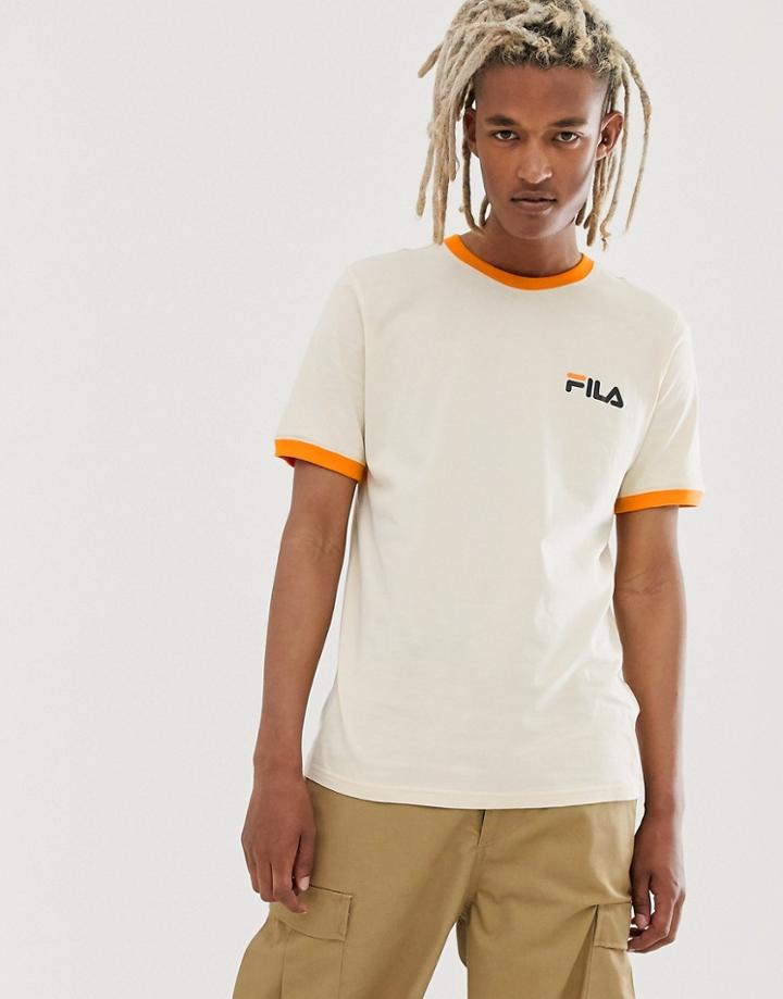 Fila Rosco Ringer T-shirt In Bleached Sand