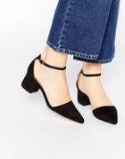 Truffle Collection Molly Ankle Strap Point Mid Heeled Shoes - Black Mf