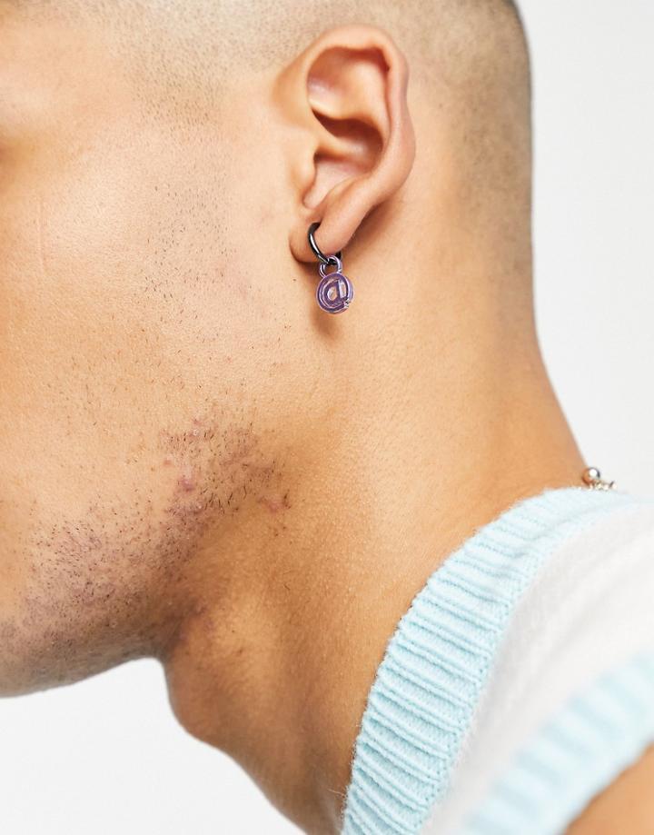 Wftw Hoop Drop Earrings In Purple