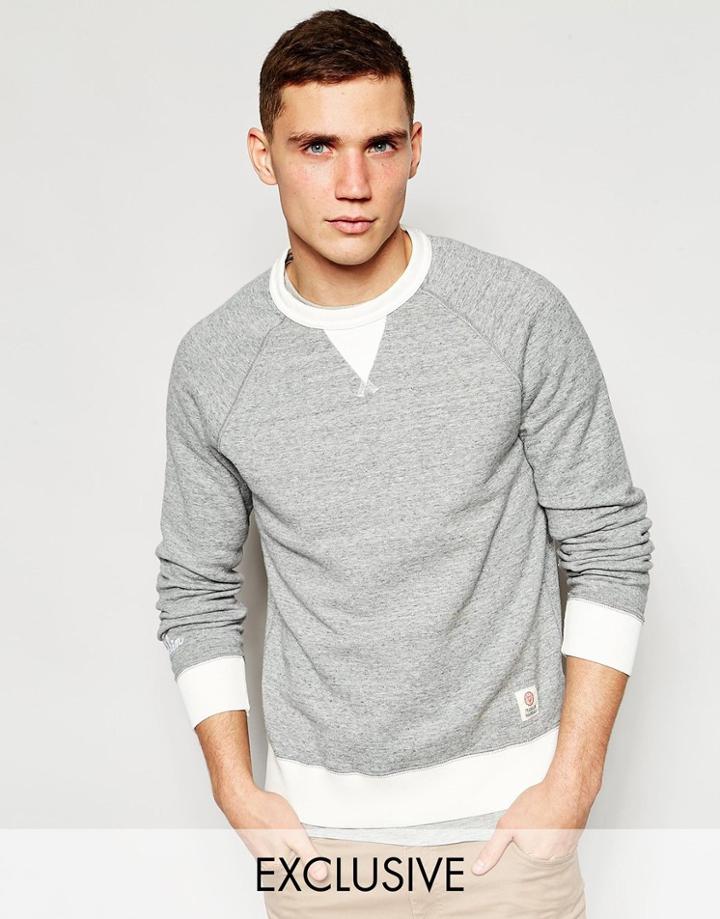 Franklin & Marshall Crew Neck Sweatshirt Exclusive To Asos - Gray