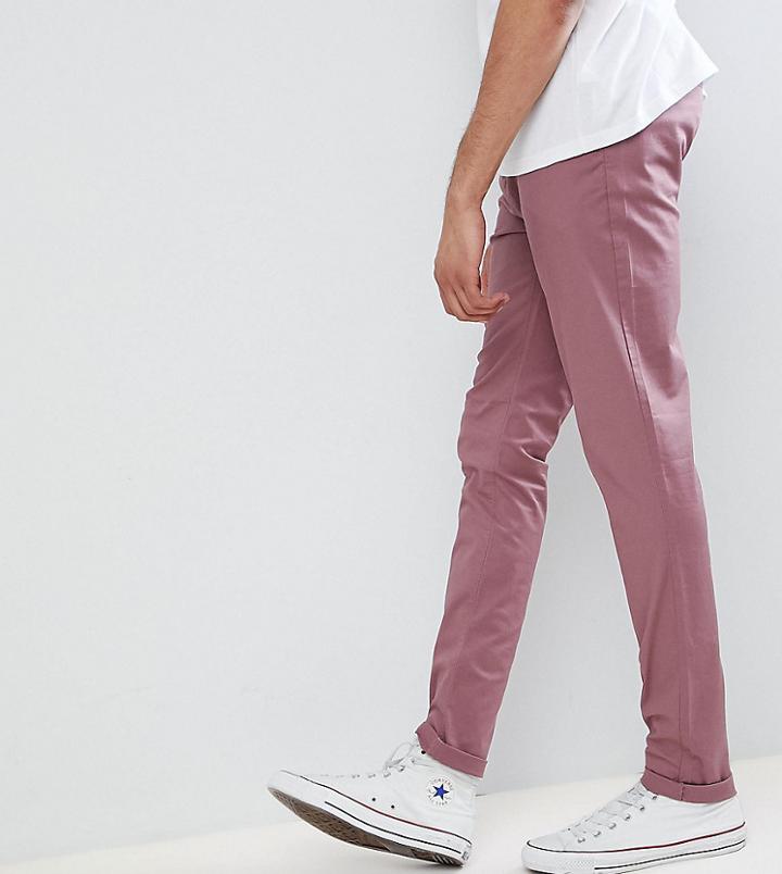 Asos Tall Skinny Chinos In Purple Taupe - Purple