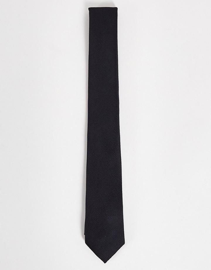 Asos Design Textured Tie In Black