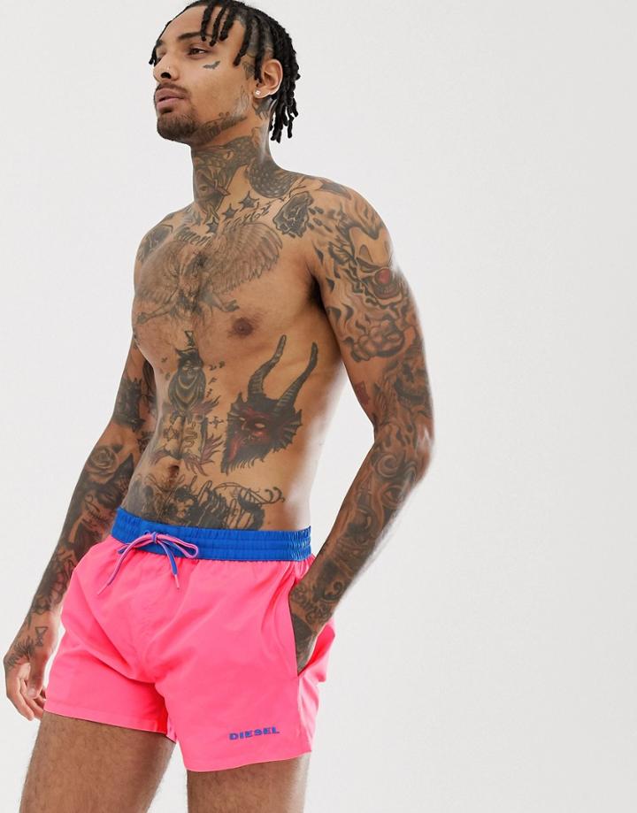 Diesel Bmbx-sandy Swim Shorts In Pink - Pink