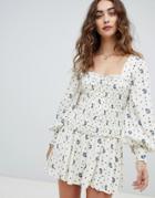Free People Two Faces Ruched Waist Mini Dress