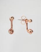 Asos Mini Ball Swing Earrings - Rose Gold