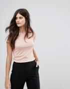 Y.a.s Lace Jersey Tee - Pink