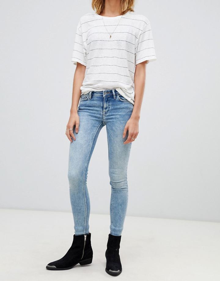 Allsaints Mast Skinny Jeans In Light Indigo - Blue
