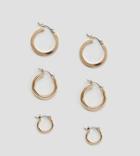 Asos Design Hoop Earring Pack In Gold - Gold