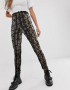 Sacred Hawk Velvet Legging Pants In Snake-multi
