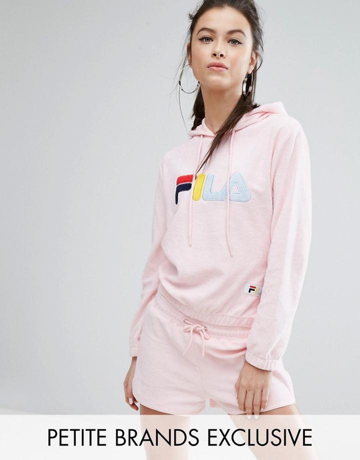 Fila Petite Towelling Hoodie With Logo Detail Co-ord - Pink